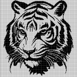 Tête de tigre 12 motif afghan au crochet