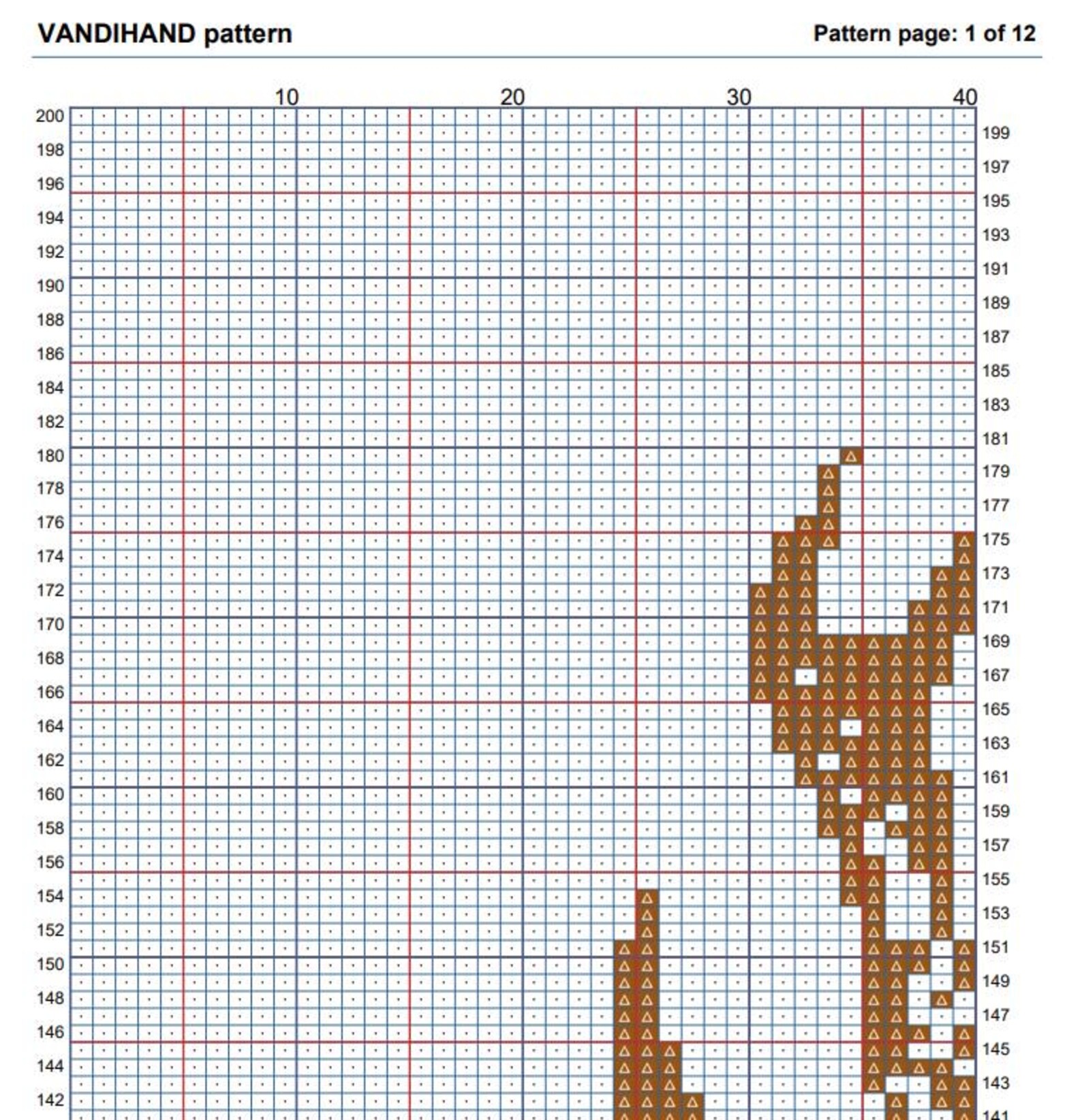 Deer Pattern Graph Deer Head 16 Crochet Afghan Pattern Graph - Etsy