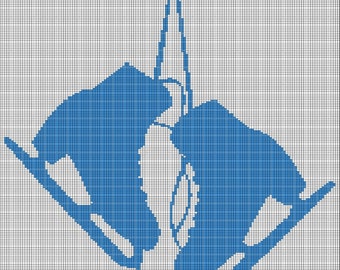 Schlittschuhe häkeln afghanische Mustergraphik