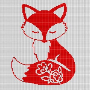 Könnte beinhalten: Roter Fuchs mit geschlossenen Augen, der mit seinem Schwanz um seinen Körper gewickelt sitzt. Der Fuchs hat ein weißes Blumenmuster auf seinem Schwanz.