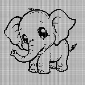 Little Elephant 8 crochet motif graphique afghan