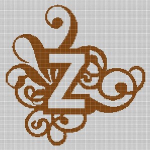 Monogram Z crochet afghan pattern graph