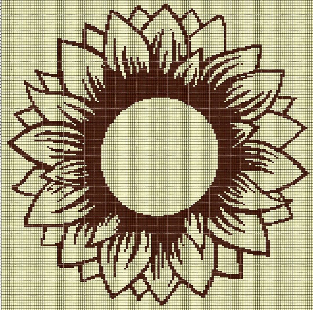 Sunflower Graph Pattern Sunflower 4 Crochet Afghan Pattern Graph - Etsy