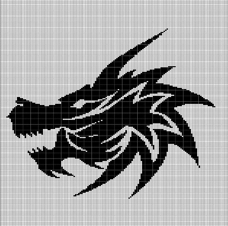 Dragon Head 4 Crochet Afghan Pattern Graph - Etsy