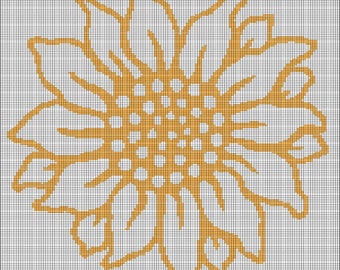 Gráfico de patrón afgano de ganchillo de 3 girasoles