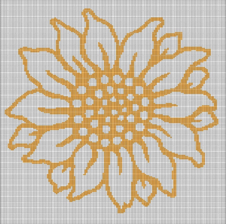 Sunflower Graph Pattern Sunflower 3 Crochet Afghan Pattern Graph - Etsy