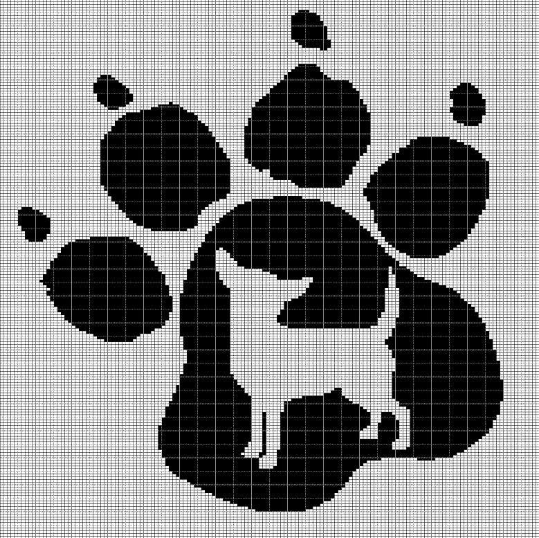 31 Chihuahua Crochet Patterns to Stitch Tiny Dogs, Gifts, and Display Pieces 18 Chihuahua in Pet Paw crochet afghan pattern graph