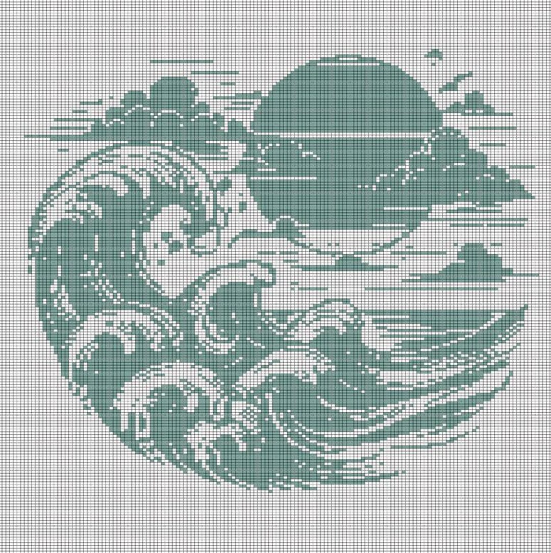 Sea 3 Crochet Afghan Pattern Graph - Etsy