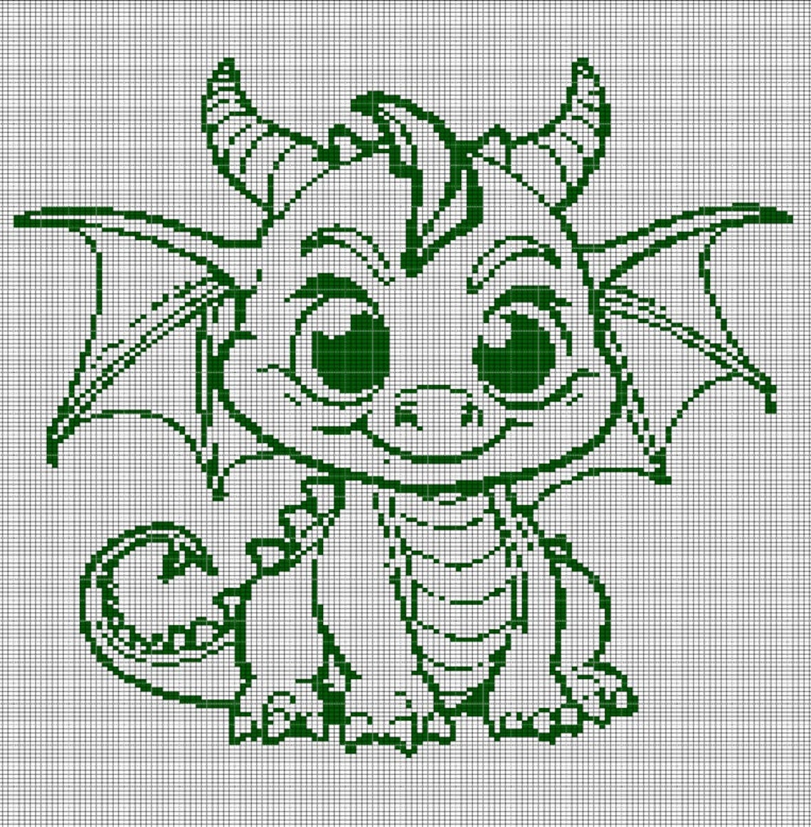 Baby Dragon 3 Crochet Afghan Pattern Graph - Etsy