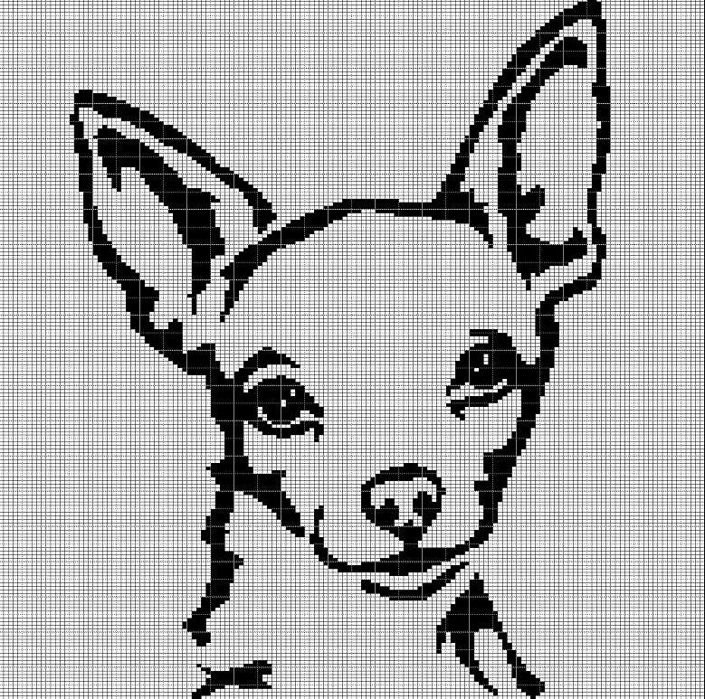 31 Chihuahua Crochet Patterns to Stitch Tiny Dogs, Gifts, and Display Pieces 16 Chihuahua Head 2 crochet afghan pattern graph