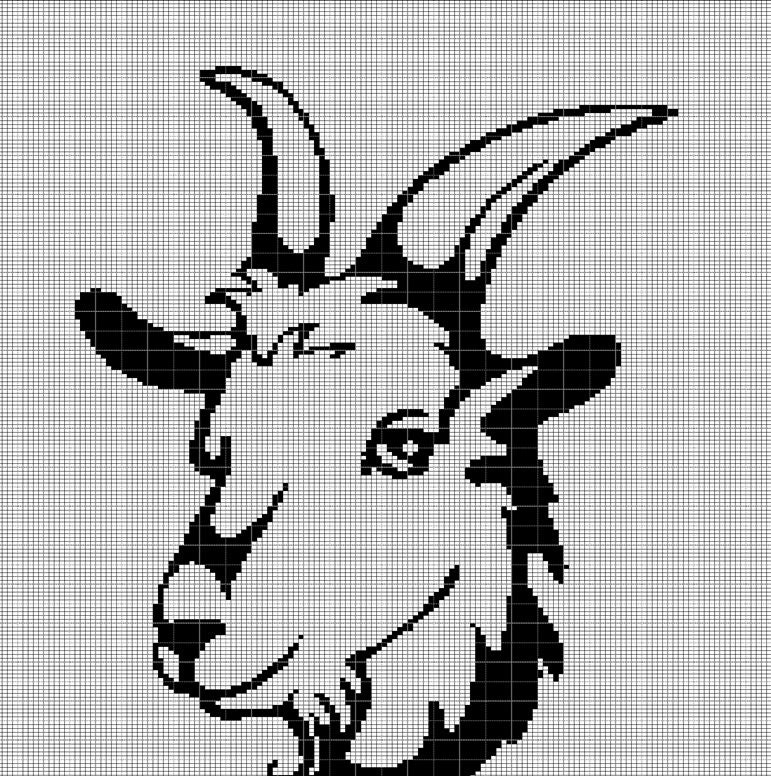 37 Goat Crochet Patterns to Stitch: Farm Animals, Amigurumi, and Whimsical Goats 31 Goat head 2 crochet afghan pattern graph