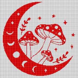 Motif afghanistan au crochet Moon Mushroom
