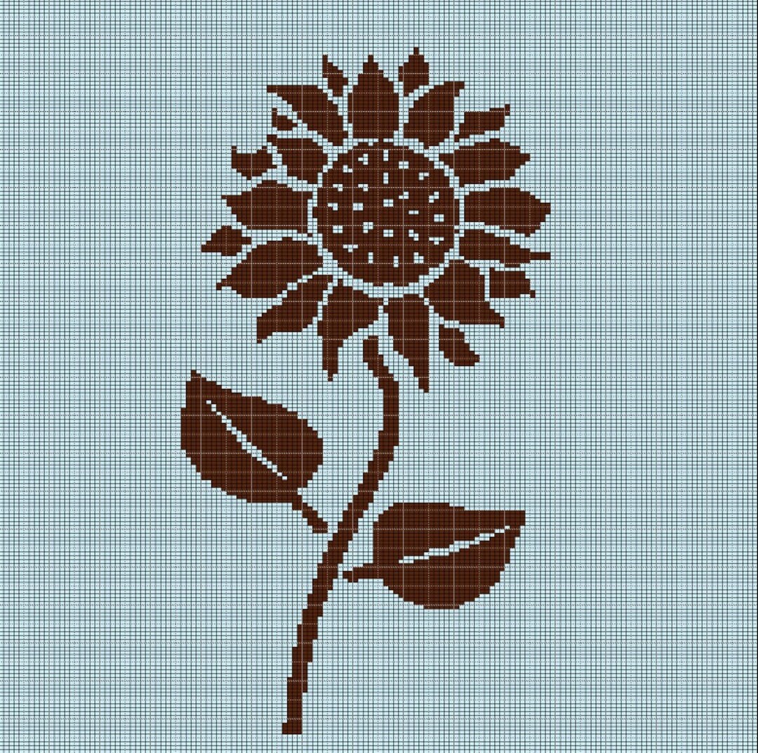 Sunflower Graph Pattern Sunflower 5 Crochet Afghan Pattern Graph - Etsy