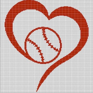 Love Baseball crochet afghan pattern graph