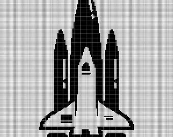 Space Rocket crochet afghan pattern graph