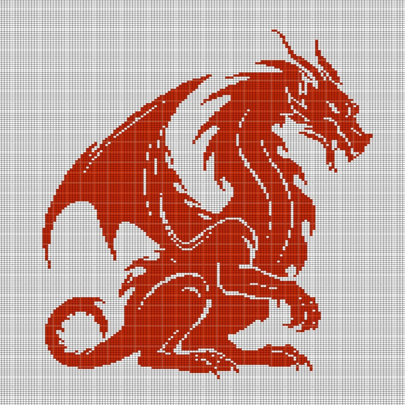 Red Dragon 2 Crochet Afghan Pattern Graph - Etsy