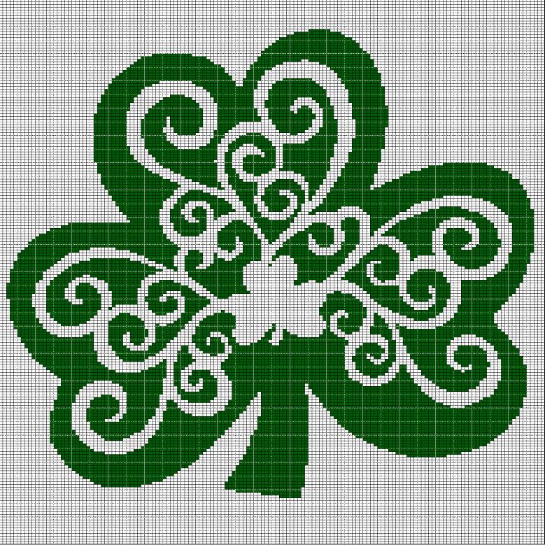 34 Fun Crochet Clover Patterns Perfect for St. Patrick’s Day 28 Celtic clover 3 crochet afghan pattern graph