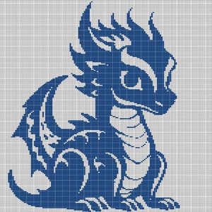 Graphisme petit dragon afghan au crochet