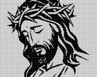 Jesus Gesicht 7 Häkeln Afghan Muster Graph
