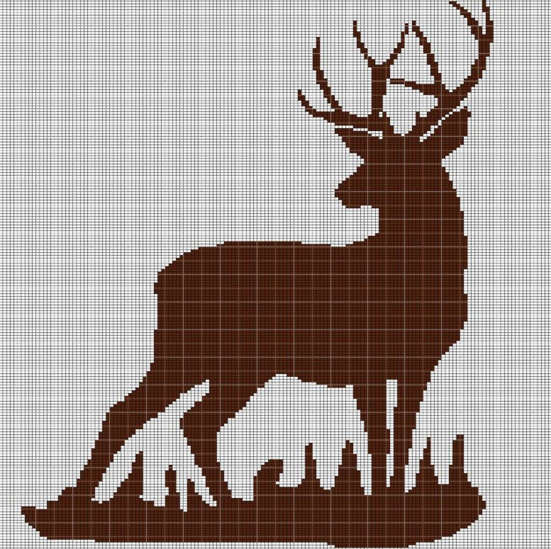 Deer Pattern Graph Deer in the Grass Crochet Afghan Pattern Graph - Etsy
