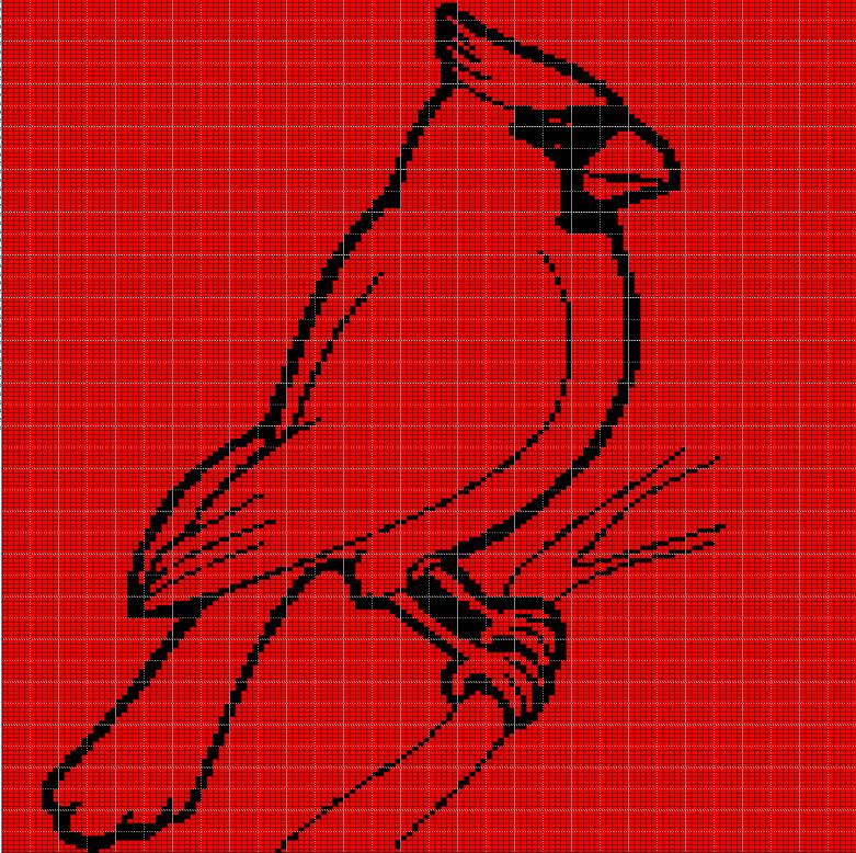 35 Cardinal Crochet Patterns to Stitch for Gifts, Decor, and Bird Lovers 16 Cardinal Finch crochet afghan pattern graph