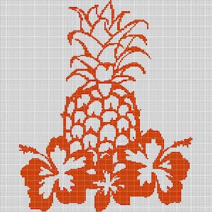Pineapple and flowers crochet afghan pattern graph