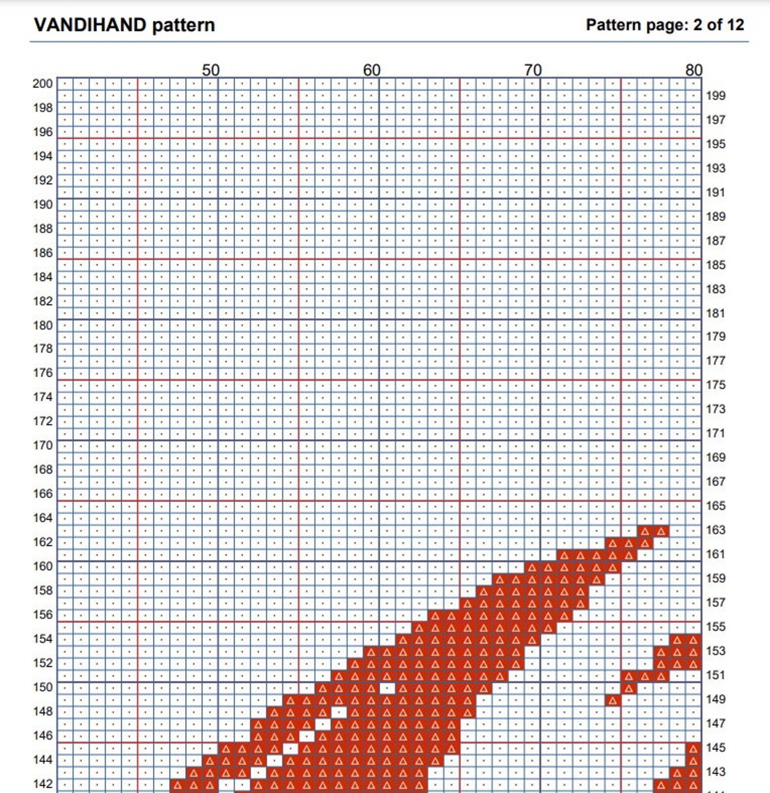 Red Dragon 2 Crochet Afghan Pattern Graph - Etsy