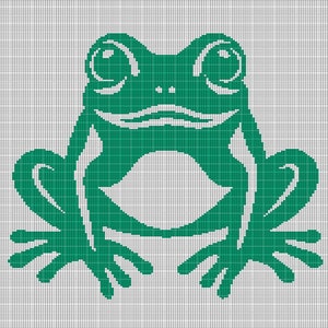 May include: Green frog with large eyes and a wide smile, outlined in white against a white background.