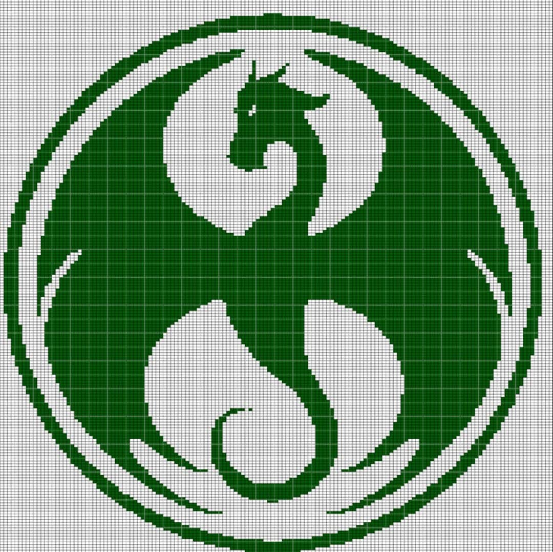 Green Dragon 2 Crochet Afghan Pattern Graph - Etsy