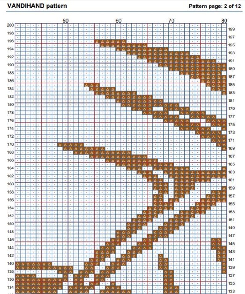 Deer Pattern Graph Deer Head Crochet Afghan Pattern Graph - Etsy