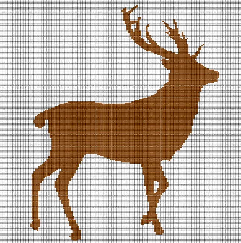 Deer Pattern Graph Deer 8 Crochet Afghan Pattern Graph - Etsy