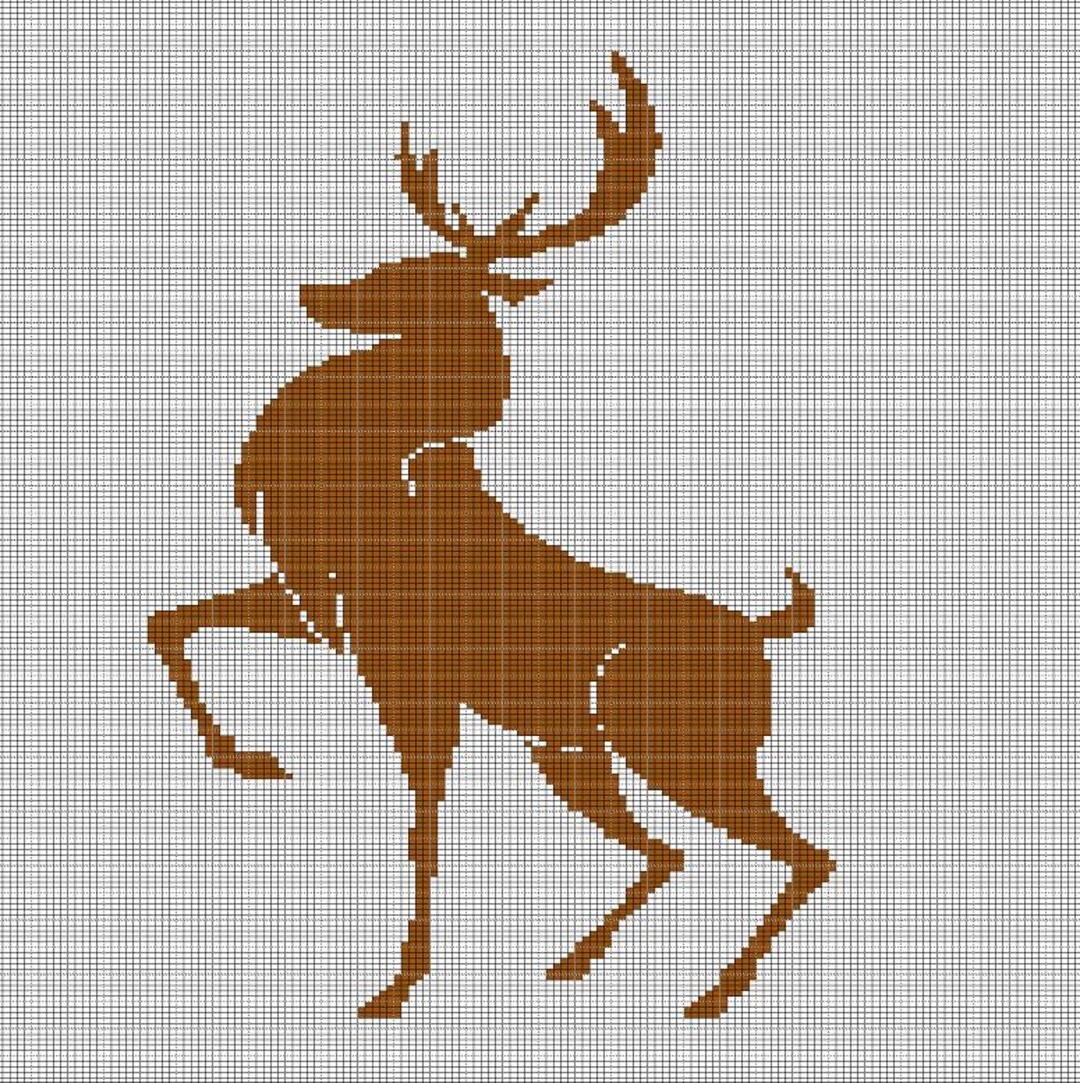 Deer Pattern Graph Deer 6 Crochet Afghan Pattern Graph - Etsy