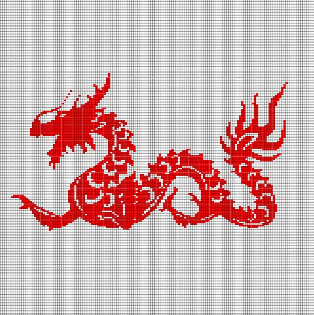 Chinese Dragon 2 Crochet Afghan Pattern Graph - Etsy