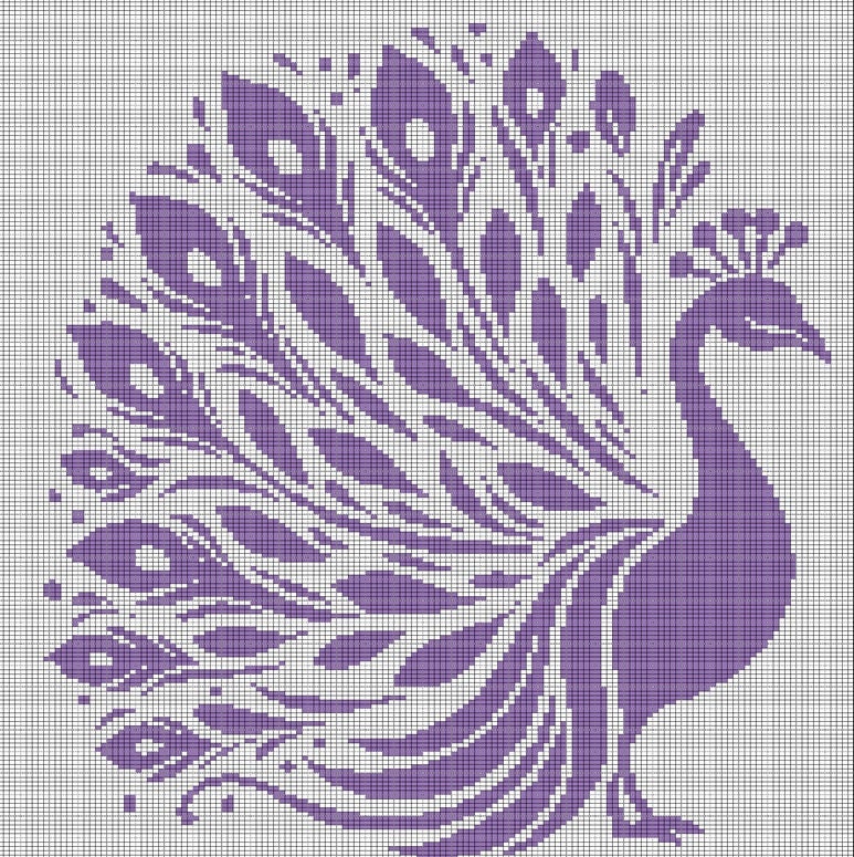 Peacock 4 crochet afghan pattern graph