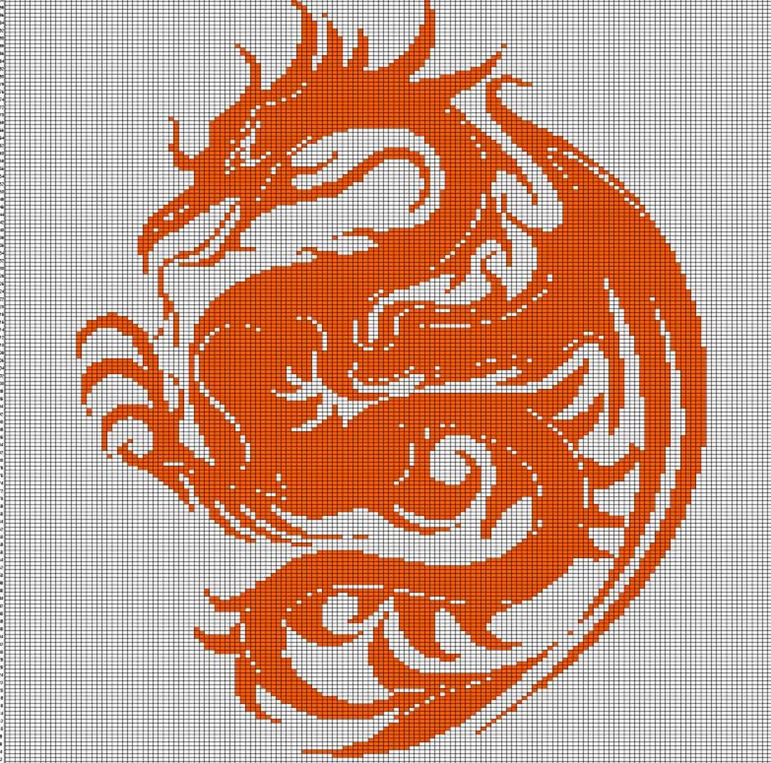 Tangerine Dragon Crochet Afghan Pattern Graph - Etsy