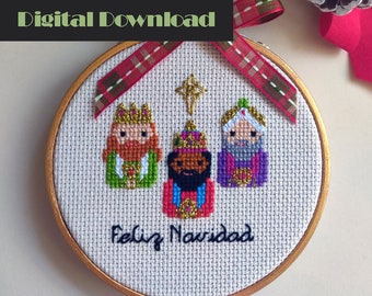 PDF PATTERN | Three Kings Day Cross Stitch Pattern | Christmas Pattern | Three Wise Men Pattern | Punto de Cruz | Cross Stitch Pattern