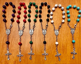 Handmade car rosary with clasp