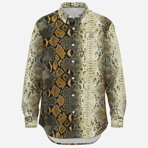 Men's Python Print Oxford Shirt | Luxury Snakeskin Button Down Dress Shirt | Designer Menswear