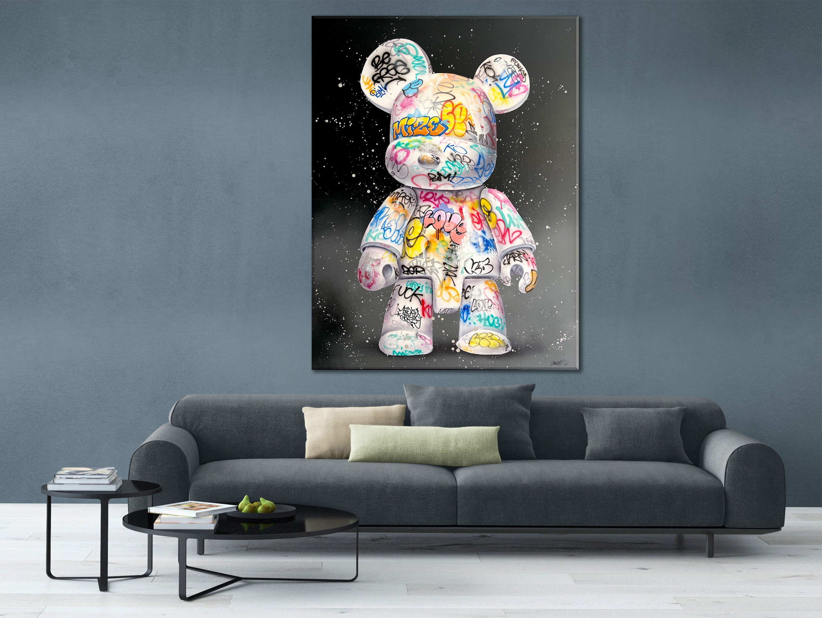 XIANGART Bearbrick Poster Decoration Painting Oil Painting Wall Art Living  Room Poster Bedroom Painting 40cm*60cm Frame : : Home & Kitchen