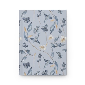 Hardcover Matte Blue Floral Journal