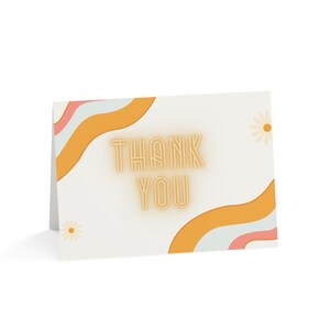 Trendy, groovy aesthetic thank you cards!