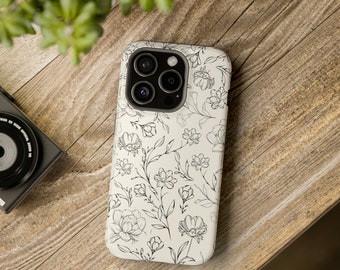 Neutral Floral Pattern Protective iPhone Case!