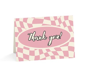 Trendy, Checkered, Aesthetic Thank you cards!