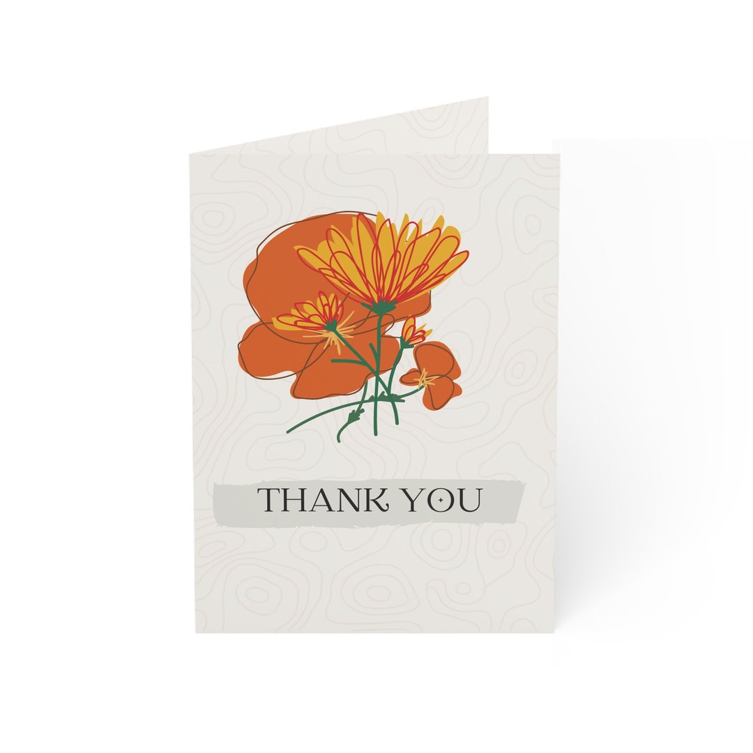Floral, Cute, Boho Thank You Cards Etsy
