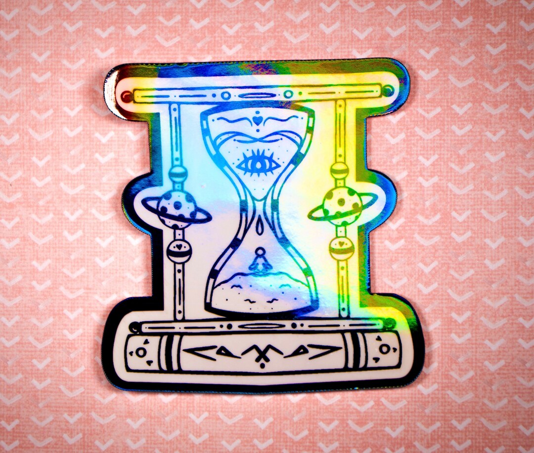 Vinyl Sticker- All Seeing Hourglass (black and White) | Waterproof ...