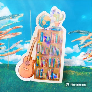 Vinyl Sticker - Gemütliches Bücherregal | Wasserfester Aufkleber