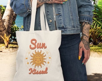 Sun Kissed Tote Bag, 15” x 16”,  100% Cotton Tote Bag, Great Gift Idea, Farmers Market, Cottagecore, Witchcore, Spiritualism, Wellness