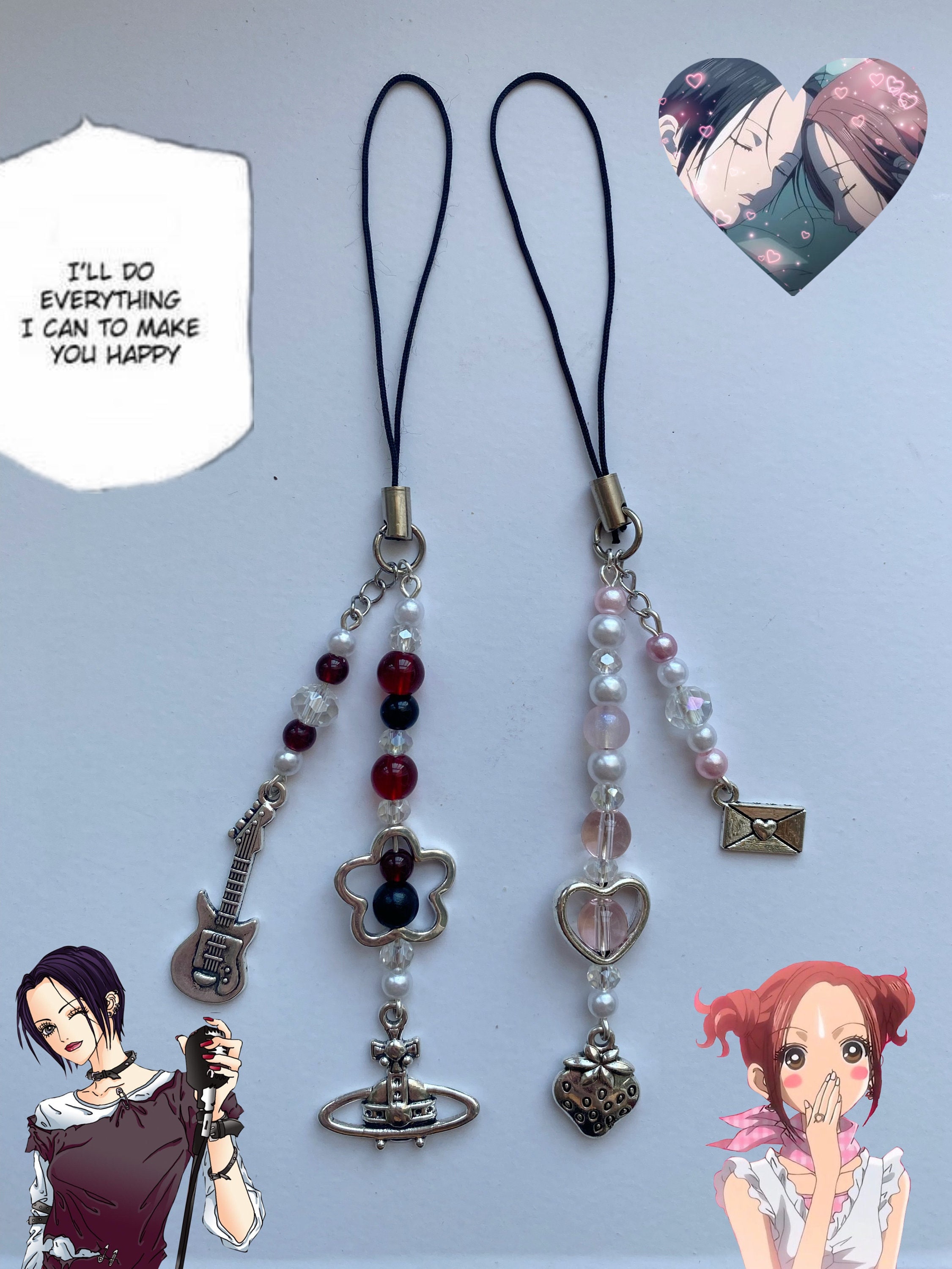 Nana Osaki and Hachi Pendant Necklace, Nana Manga Jewelry, Nana Accessories  , Ai Yazawa Gadgets, Nana Osaki Necklace, Anime Accessories 