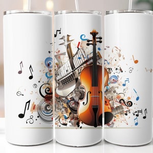 Straight 20oz Seamless Tumbler wrap design, png image, Jazz Tumbler wrap, digital download, bright tumbler wrap, Music lover, Cello wrap