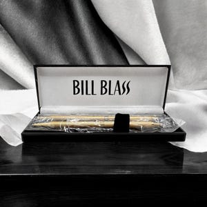 Vintagge Bill Blass Gold-Tone Ballpoint Pen & Mechanical Pencil Set, Black Box, NOS